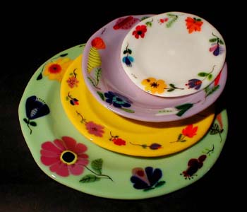 floral plates grouping